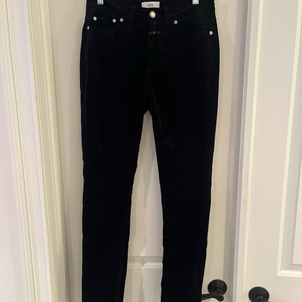Closed Women's Black Velvet Slim pants 27 Tall